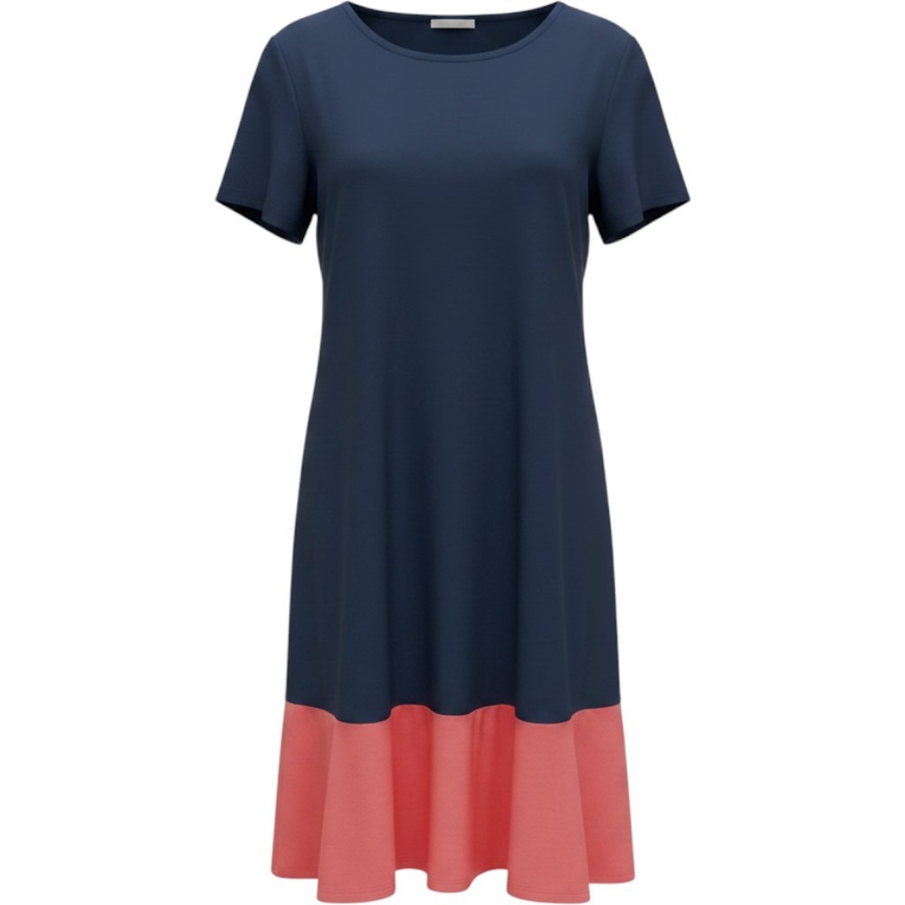 Tiana B. Petite Small Blue‎ Pink Colorblock Shift Dress Mod Minimalist Pullover